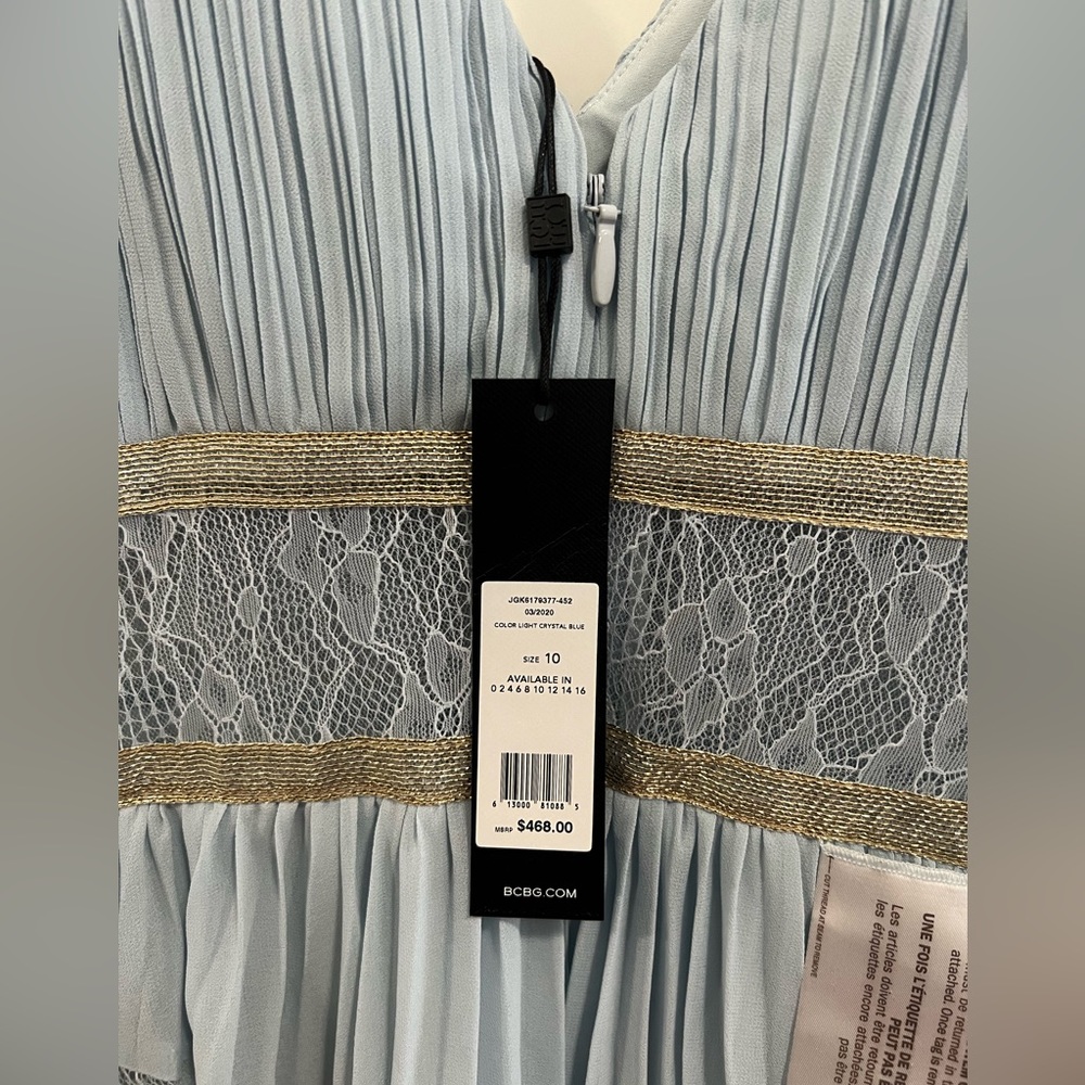 BCBG MAXAZRIA- light crystal blue gown - Picture 7 of 8